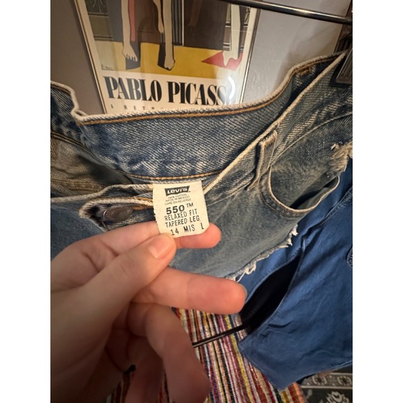 Vintage Levi 550 Light Wash Cutoffs - Picture 3 of 7